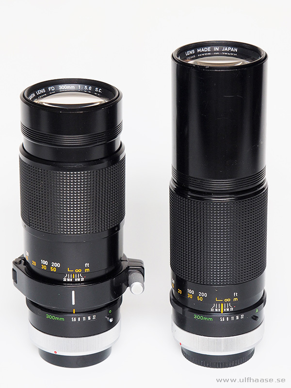 Canon lens FD 300mm f/5.6 S.C. and FD 300mm f/5.6 S.S.C.