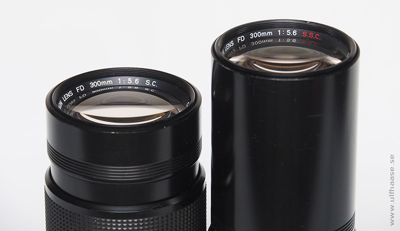 Canon lens FD 300mm f/5.6 S.C. and FD 300mm f/5.6 S.S.C.
