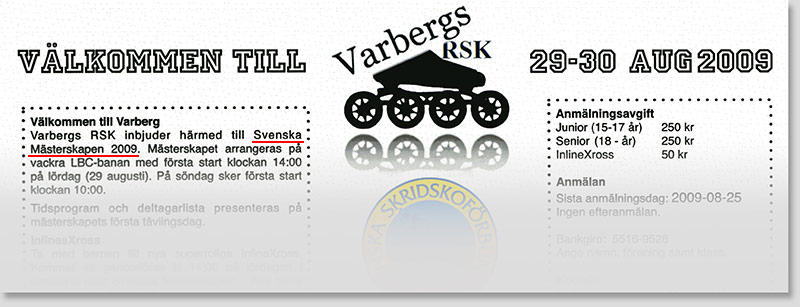 Inlinesbana/inline track Varberg, SM och RM (Riksmästerskap) 2009.