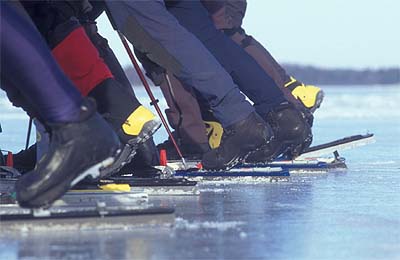 Ice skating on Björköfjärden and Lidöfjärden.