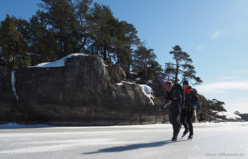 Ice skating in the Stockholm archipelago.