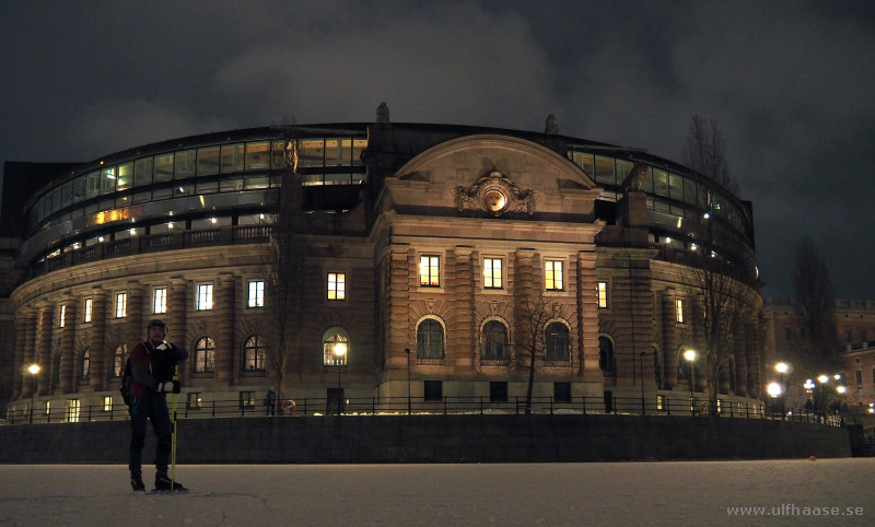 Ice skating in Stockholm city, Riksdagshuset/The Parliament House