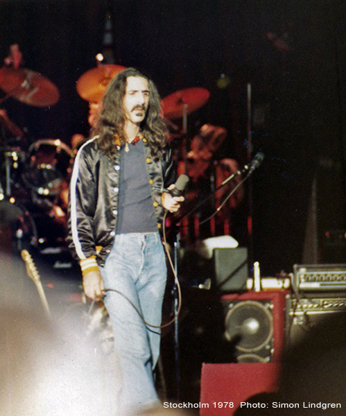 Frank Zappa in Stockholm 1978. Photo: Simon Lindgren.