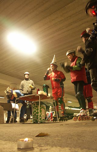 Lucia inline skating.