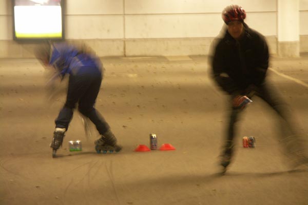 Lucia inline skating.