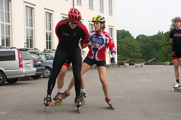 Stockholm Speedskaters, technique training with Céline Weiss.