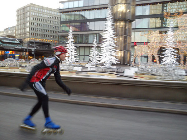 Morning skating in Stockholm.