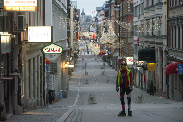 Morning skating on inlines in Stockholm.