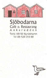 Visitkort  Sjöbodarna Café & Restaurang
