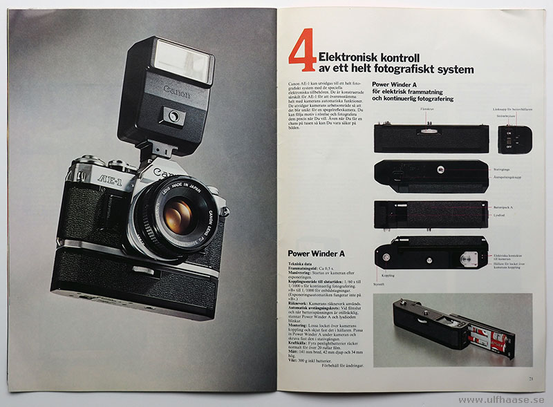 Canon AE-1 brochure