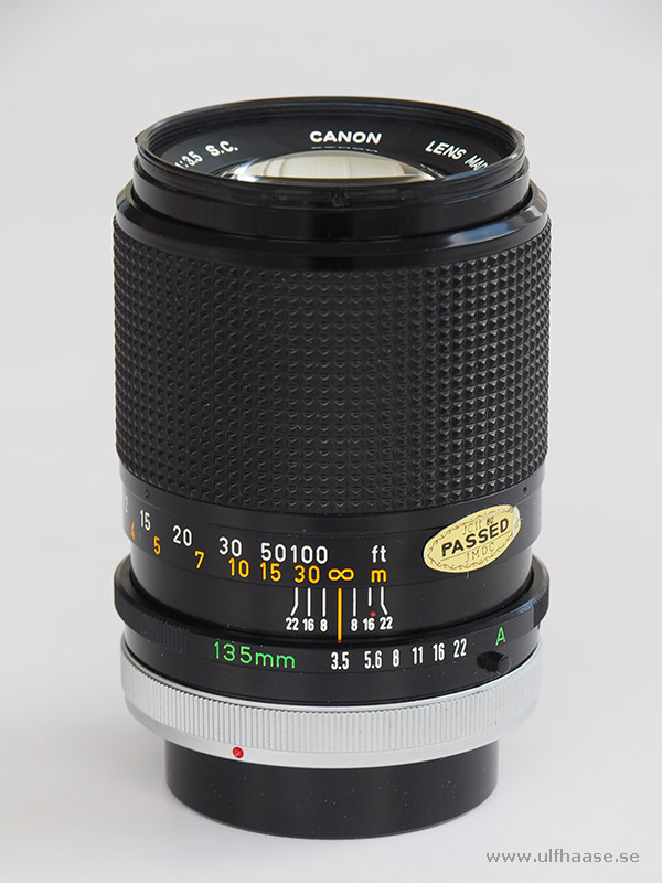 Canon lens FD 135mm f/3.5 S.C.