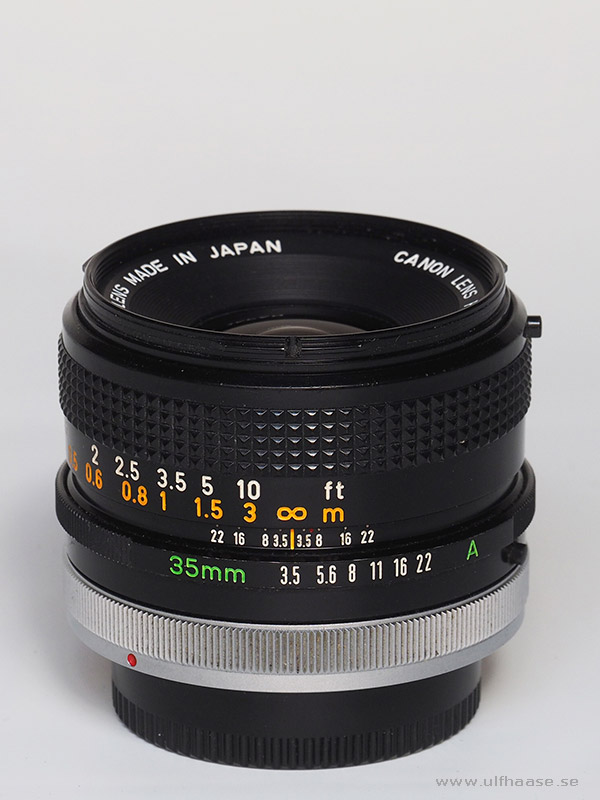 Canon lens FD 35mm f/3.5 S.C.