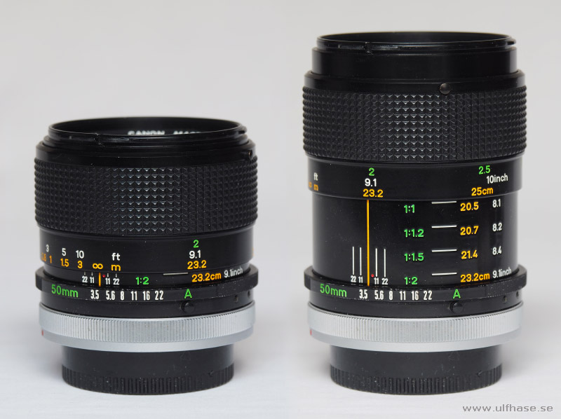 Canon macro lens FD 50mm f/3.5 S.S.C.