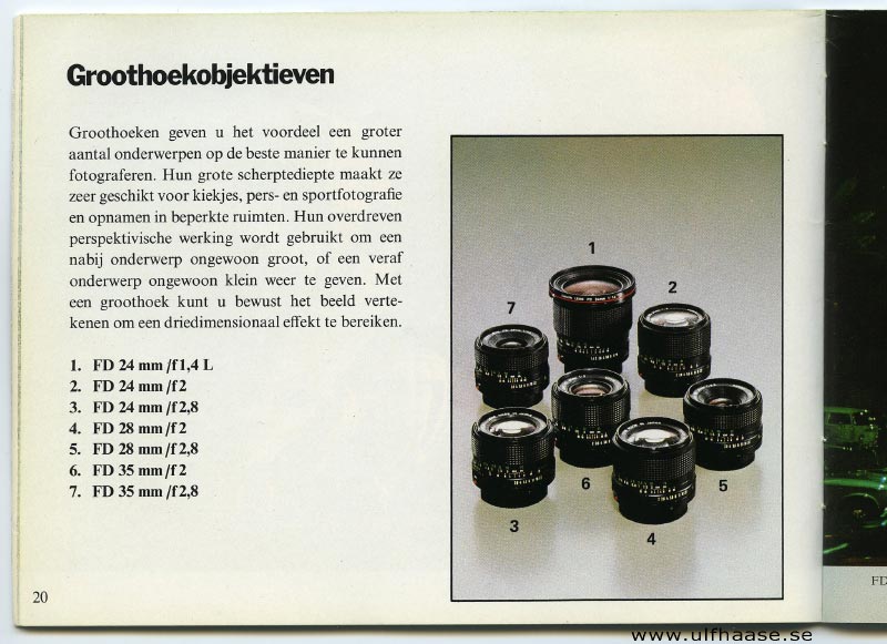 Canon FDn lenses (brochure), 1980