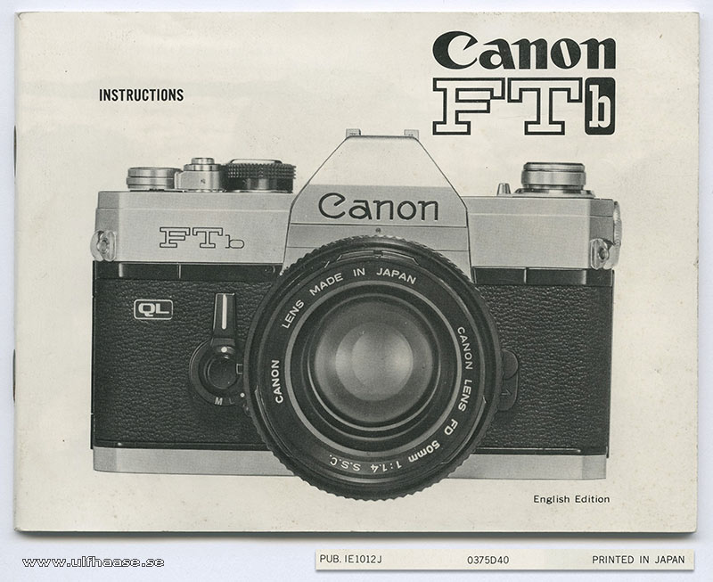 Canon FTb-N manual March 1975