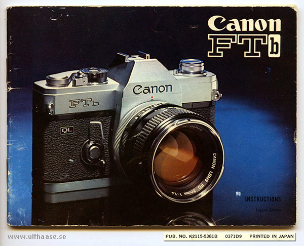 Canon FTb manual March 1971