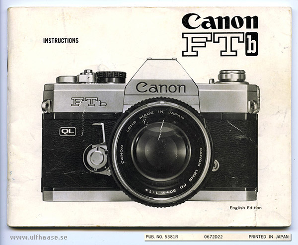 Canon FTb manual June 1972