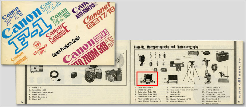 Canon products guide 1972