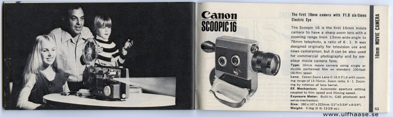 Canon Products Guide (brochure), 1972