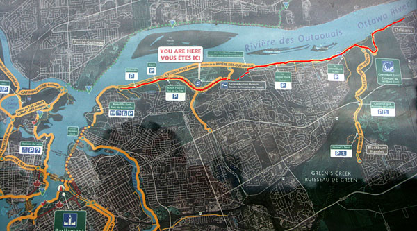 Map Ottawa River Pathway.