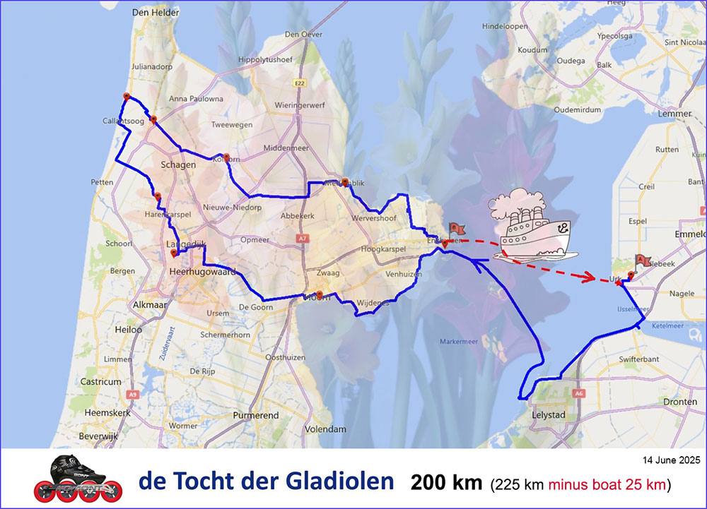 de Tocht der Gladiolen 2025, map