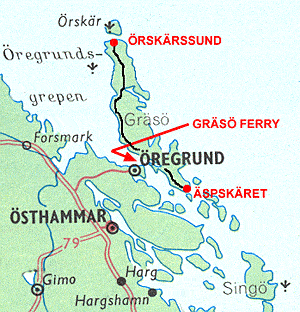 Map of Gräsö island.
