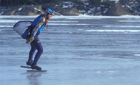 Ice skating on Björköfjärden and Lidöfjärden.