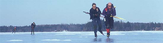 Ice skating on Björköfjärden and Lidöfjärden.