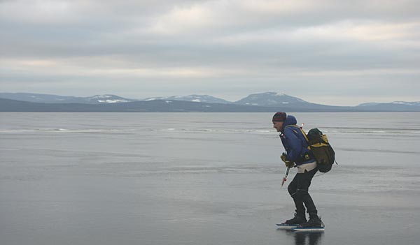 Ice skating on Lake Siljan