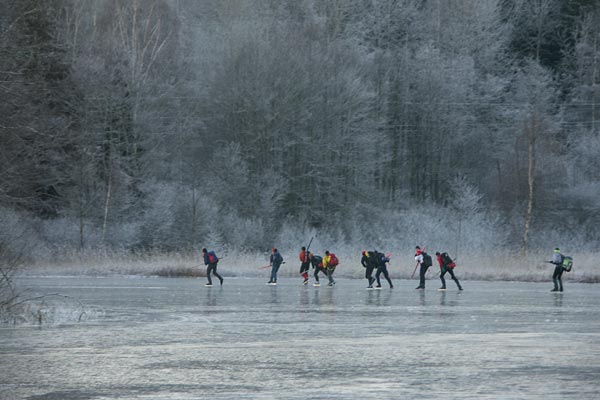 Ice skating in in Västmanland.