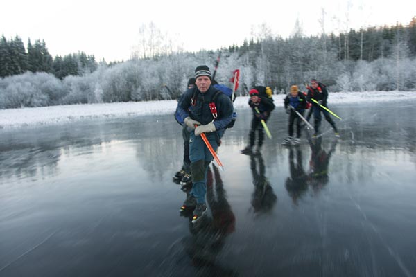 Ice skating in in Västmanland.