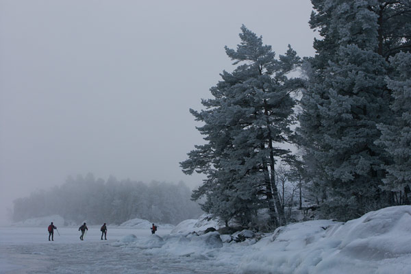 Ice skating in the Stockholm archipelago