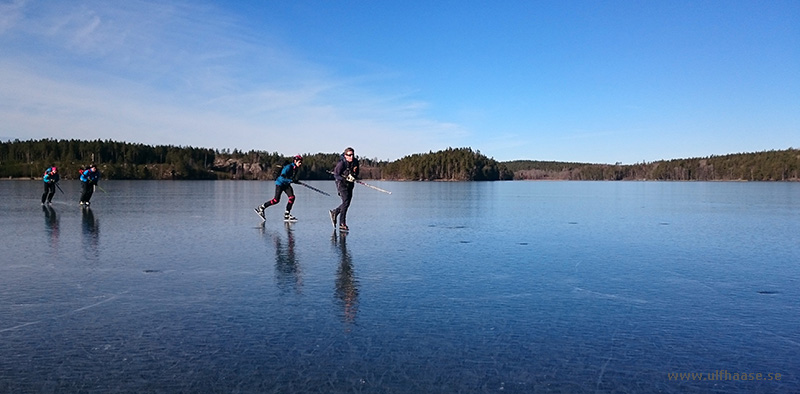 Ice skating on Hövern, Lången, Borken, Såken, Vindommen, Storsjön and Rammen.
