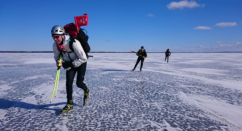 Ice skating on Lake Hjämaren.