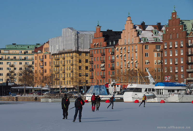 Ice skating in Stockholm city