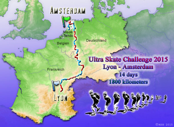 Ultra Skate Challenge (USC) 2015, route map made by Michael Seitz.