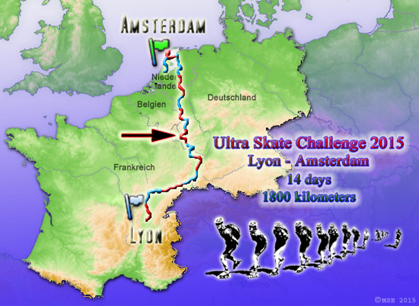 Ultra Skate Challenge (USC) 2015, route map made by Michael Seitz.
