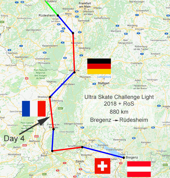 Ultra Skate Challenge (USC) 2018, route map.