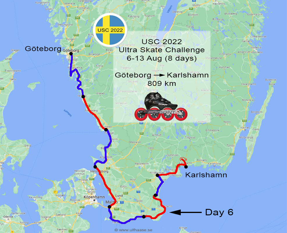 Ultra Skate Challenge (USC) 2022, route map.